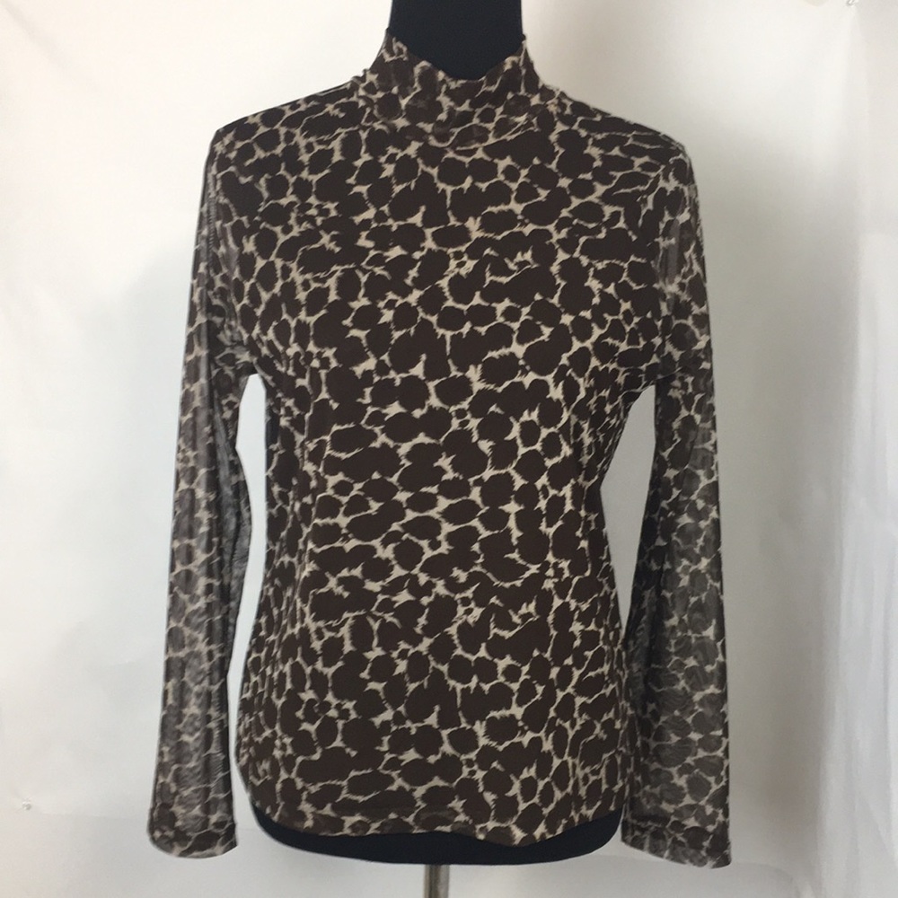 Rafaella high neck top brown and cream